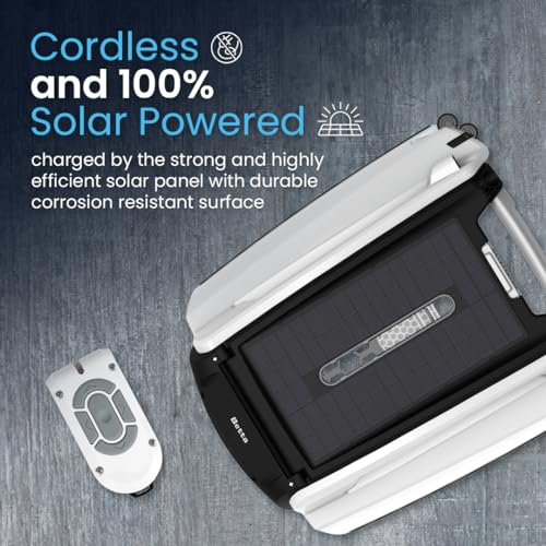 Betta SE Solar-Powered Robotic Automatic Pool Skimmer Cleaner with 30+ Hour Cleaning Battery, Pool Skimmer Anti-Stuck Foam Noodle, and Re-Engineered Twin SCT Motors (Blue)