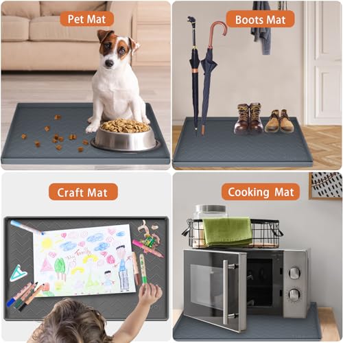 Tigejoy Under Sink Mat 19" x 19"- Waterproof Silicone Shelf Protector for Kitchen and Bathroom Cabinets, Under Sink Drip Tray Organizer, Mat for Kitchen Cabinet Organizers and Storage