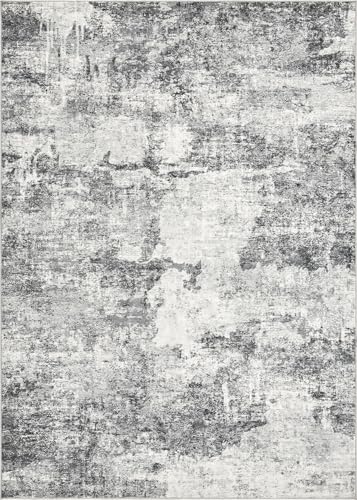 DMOYEST Living Room Area Rugs - 5x7 Abstract Large Soft Indoor Washable Rug Neutral Modern Low Pile Carpet for Bedroom Dining Room Farmhouse Home Office - Grey