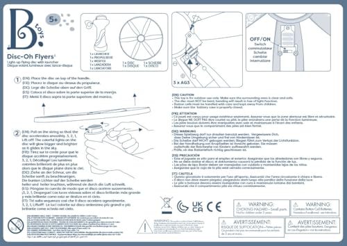 B. toys- Skyrocopter- Sports & Outdoors- Light-Up Disco Flyers– Flying Disc with Lights & Launcher For Kids 5 years +