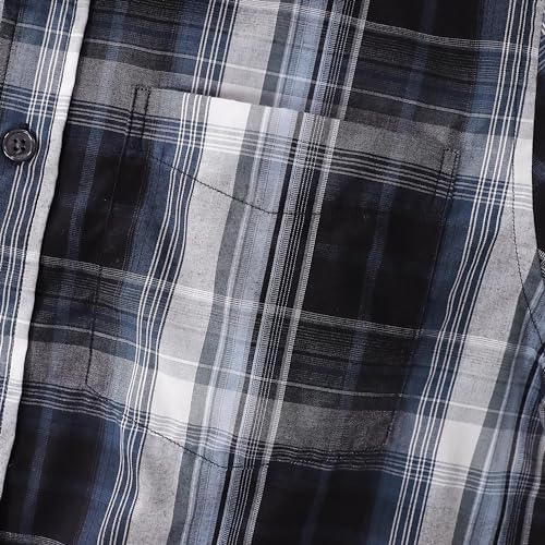 Dubinik®Mens Shirts Long Sleeve Shirts for Men Casual Button Down Vintage Plaid Pocket Soft Mens Button Up Shirts Long Sleeve