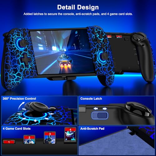 Switch Controller for Nintendo Switch/OLED, (No Drift, No Deadzone) Hall Effect Joystick Wireless Switch Controller With 9 Lights Color. One-Piece Switch Joypad for Those Who Prefer Handheld Mode