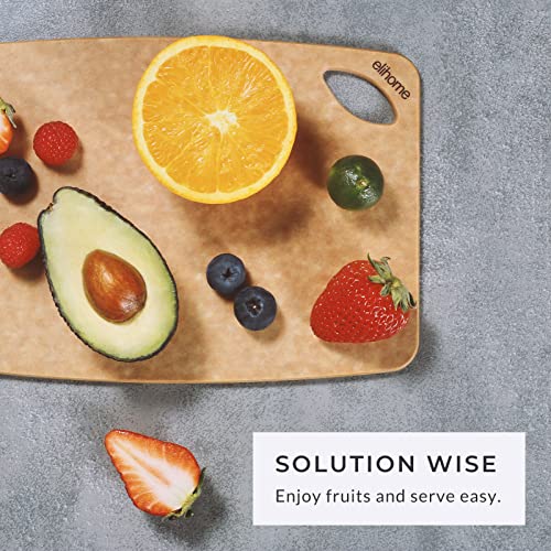 Elihome Classic Series Cutting Boards 2-piece set, Natural Wood Fiber Composite, Dishwasher Safe, Eco-Friendly, Juice Grooves, Non-Porous, Made in USA, Medium (10"x 13"x 1/4”) Small (7" x 10" x 1/4")