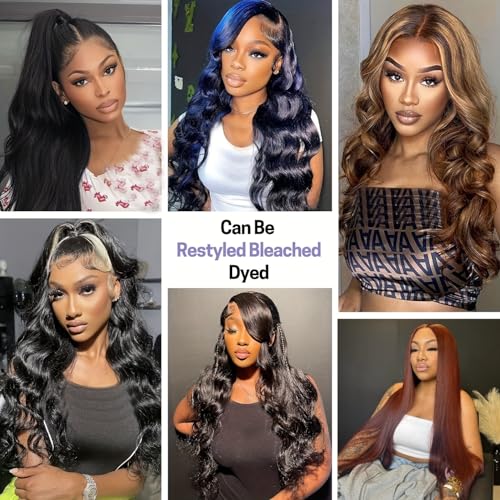 220 Density Lace Front Wigs Human Hair 13x6 Body Wave Lace Front Wigs Human Hair Pre Plucked HD Frontal Wigs for Black Women Glueless Wigs Human Hair Natural Hairline 20 Inch