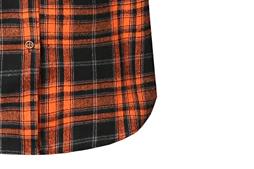 Flannel Shirts for Women, Shacket Jacket Women, Oversized Button Down Shirts Plaid Long Sleeve Causal (Small, Yellow Black)