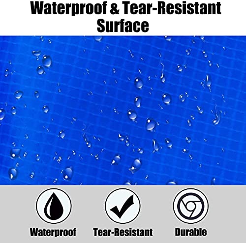 Trampoline Replacement Pad Safety Spring Cover, No Holes for Pole, Universal Fits for 10ft Frames, Waterproof Trampoline Accessories Spring Pad Blue