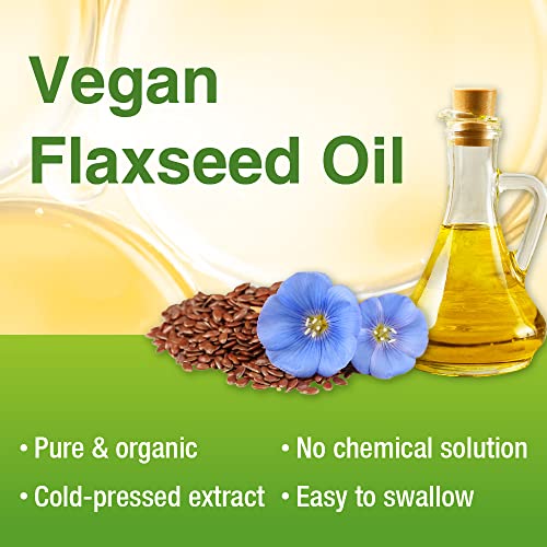 Lovita Organic Cold-Pressed Flaxseed Oil : 1500mg with 900mg ALA Omega-3. Vegan. 180 Softgels