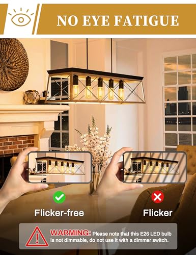 4 Pack LED Edison Bulbs, 4W Edison Light Bulbs, Antique LED Filament Bulbs 40W Equivalent, E26 Base, T45 LED Bulb with Clear Glass, Warm White 2700K, Non Dimmable, Great for Home, Bedroom, Office