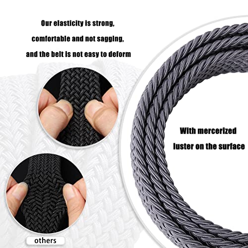 Chasyatzi Golf Belts for Men, 2 Pack Strong Elastic Boys Casual Equestrian Sport 1.34 Inches Braided Belt, 41 Inches,Black