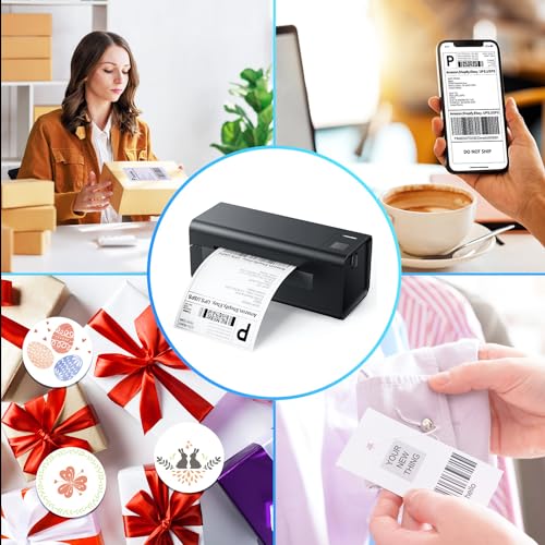 Thermal-Label-Printer-Shipping label printer for small business 4x6 Bluetooth thermal printer 300mm/s Compatible Windows,Mac,iOS, Android,desktop printer labels maker Used for Amazon,Shopify,Ebay