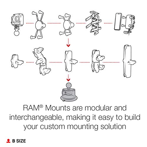 RAM MOUNTS Twist-Lock Composite Suction Cup Base with Ball RAP-B-224-1U with B Size 1" Ball