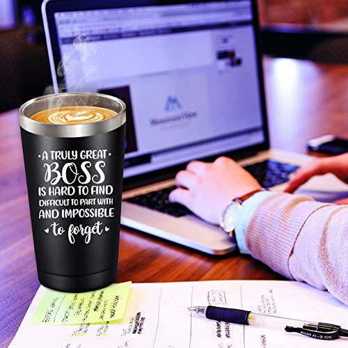 BIRGILT A Truly Great Boss is Hard to Find - Boss Day Gifts - Going Away Gift for Boss - Retirement, Birthday, Christmas Gifts for Worlds Best Boss - 20oz Boss Tumbler