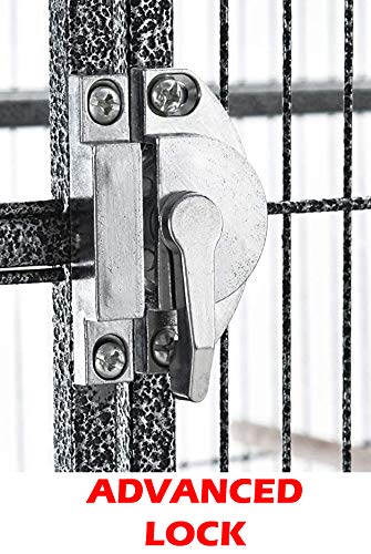 Large Double Stacker Breeding Flight Bird Wrought Iron Double Parrot Bird Separate Breeder Cages Side Nesting Box Doors Easy to Clean Bottom Grates and Trays Removable Rolling Stand