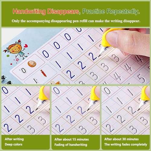 Reusable Grooved Handwriting Workbooks,Magic Copybook,Magic Writing Practice copy books, to help children improve their handwriting ink Practice Age 3-8 Calligraphy for kids(Animal edition)