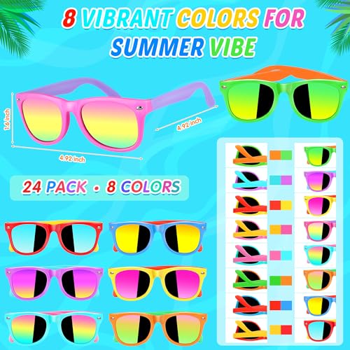 GIFTINBOX Kids Sunglasses Bulk Party Favors For Kids 3-5 4-8, 16Pack Neon Sunglasses For Kids Boys Girls with UV400 Protection, Pool Beach Kids Sunglasses Party Favors Great Gift for Birthday Party…