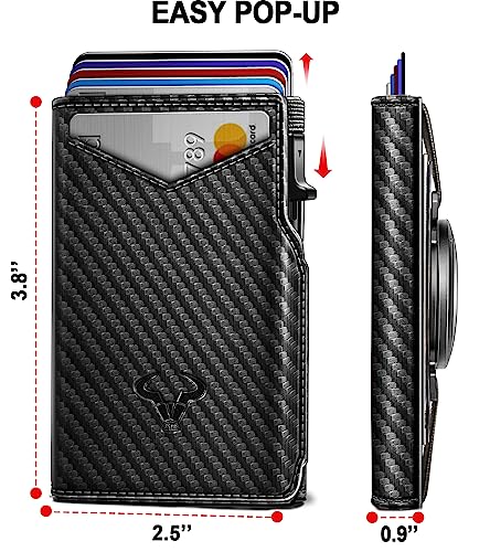 BULLIANT Men Airtag Wallet,Slim Front Pocket Wallet Money Clip for Men Gift 3.8"x2.7",Pop-up Access