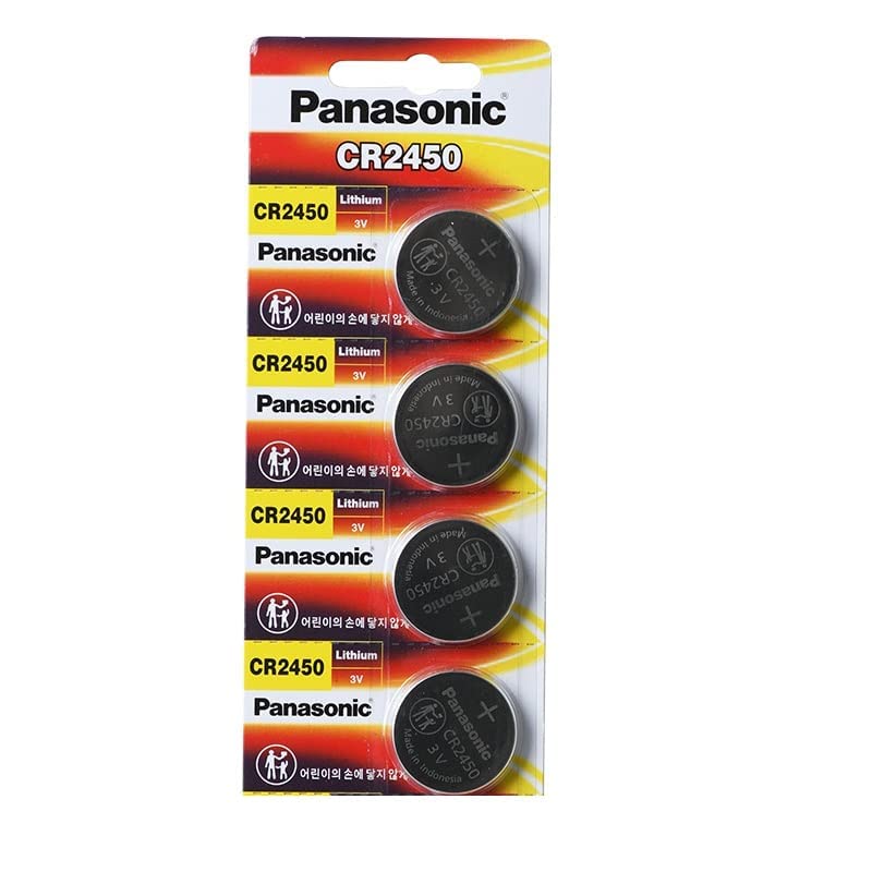 4pcs Panasonic Cr2450 3v Coin Lithium Battery, REMOTE KEYLESS ENTRY TRANSMITTER FOB Battery