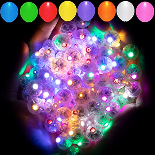 Aogist 100pcs Balloon Lights,Long Standby Time Waterproof Twinkle Mini Light,Battery Powered,Round LED Ball Lamp for Balloon Paper Lantern Party Wedding Christmas Halloween Decorative,Warm White-Flash