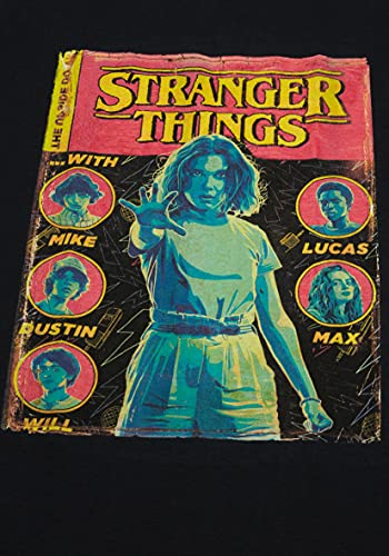 Stranger Things Men's Stranger Things Comic Cover T-Shirt, Small, Black