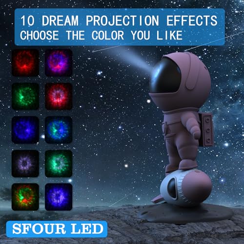 SFOUR Star Projector,Galaxy Night Light,Astronaut Starry Nebula Ceiling LED Lamp with Timer and Remote, Gift for Kids Adults for Bedroom, Birthdays,Christmas, Valentine's Day.(White)