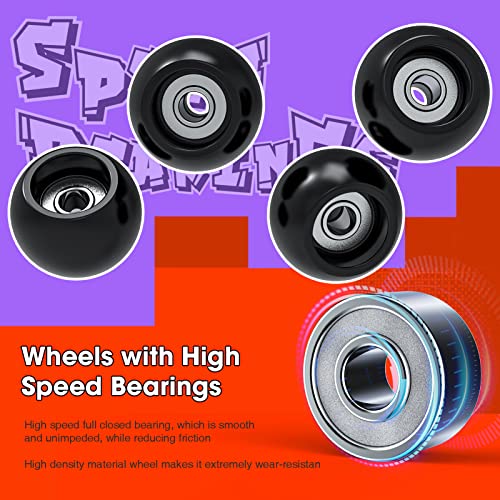 Dizywiee Finger Skateboard, Wooden FingerboardsToy with Bearing Wheel, Mini Skateboard, Birthday Gift for Boys and Girls, Size 30mm x 100mm