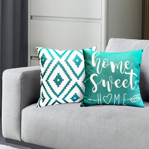 Decorative Throw Pillow Covers 18x18 Inch Orange Pillow Covers for Couch Sofa Living Room Bedroom car,Farmhouse Outdoor Throw Pillow Cover,Modern Geometric Linen Square Throw Pillow Case Set of 4