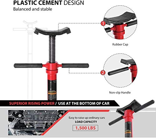 SPECSTAR Under Hoist Support Stand 3/4 Ton 1650Lbs Capacity Jack Stand Lifting from 52 to 76 Inch with 12 Inch Diameter Steel Base