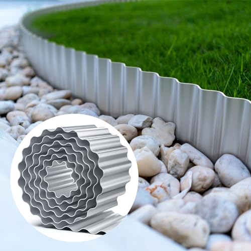 LAVEVE Corrugated Metal Garden Edging 12" x 20Ft, Landscape Edging Border for Lawn, Flower Bed, Garden Fence, Paver Edging (Real Rusted)