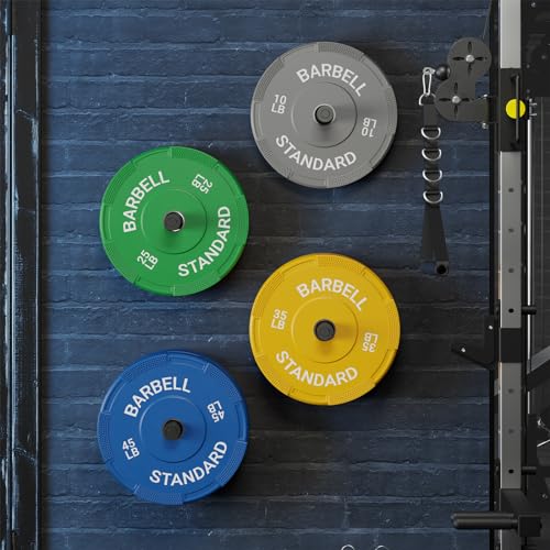 Mikolo Smith Machine, 2200lbs Multi-Function Power Cage Squat Rack with Cable Crossover System and Leg Hold-Down Attachment, Power Rack with 230lbs Olympic Weight Plates Sets, Black