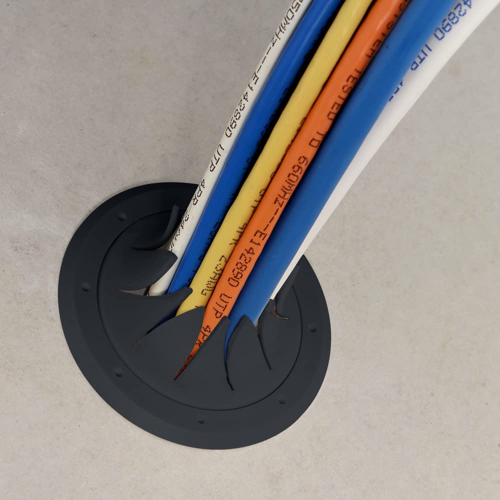 Construct Pro Speedy Spring-Lock Cable Pass Through Port | 2 inch Diameter | Black CON6061SPZ