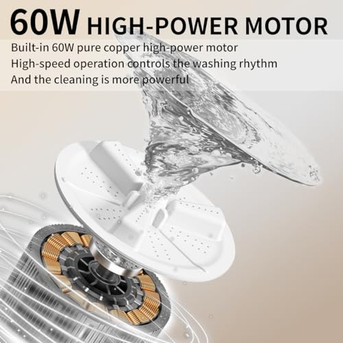 Portable Washing Machine Mini Washer 60W Small Washing Machine Dryer Folding Lavadora Portatil Foldable Compact Manual Laundry Clothes Apartment Travel Underwear Camping