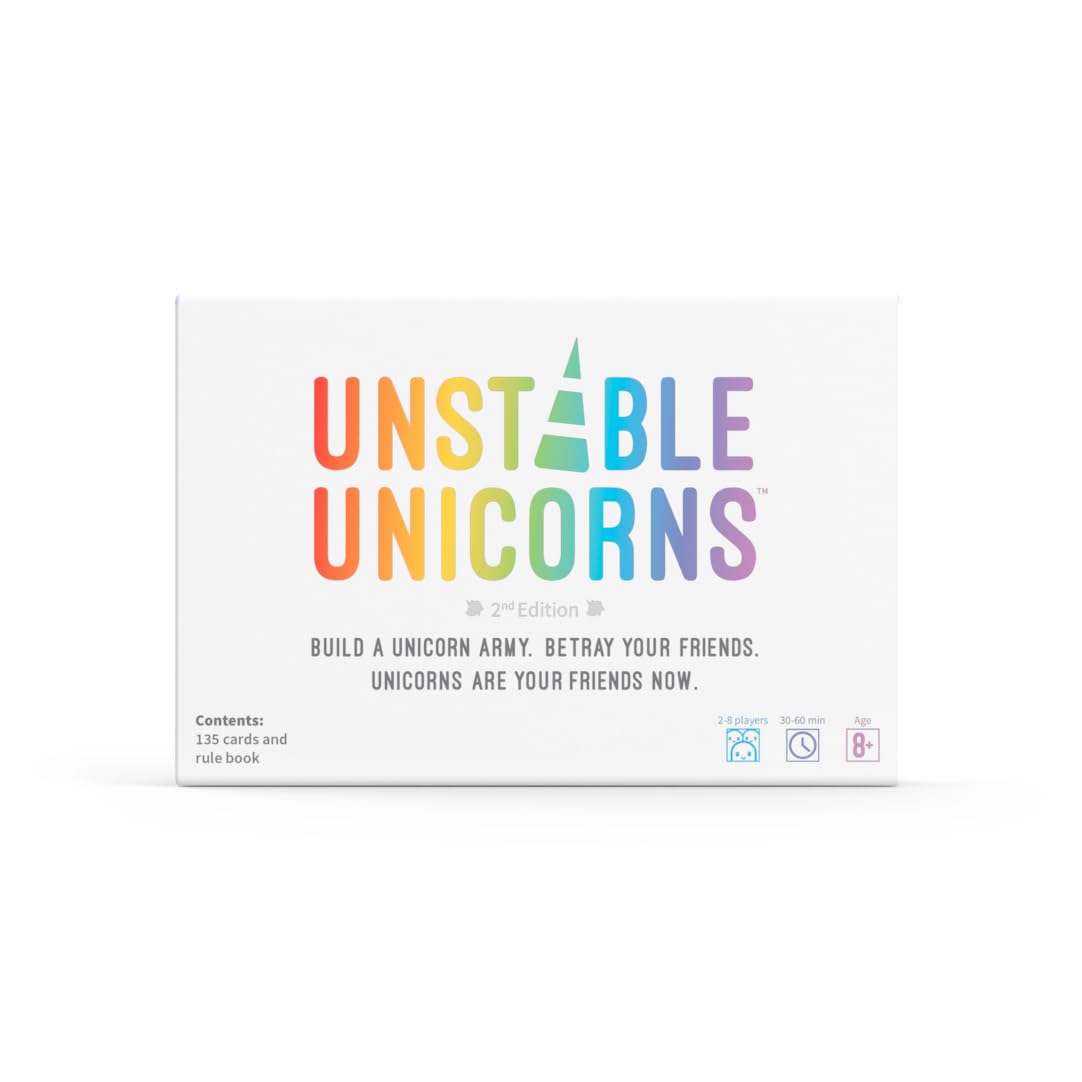 Unstable Games - Unstable Unicorns Base Game - Competitive Award-Winning Card Game For Kids, Teens, Adults - 2-8 Players, Easy, Quick