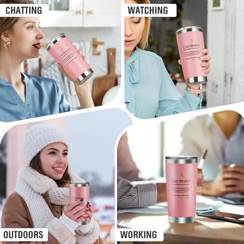 ProKit Tumbler, Durable Insulated Coffee Mug, Stainless Steel Tumbler with Lid for Women, Gifts for Coworker, Boss, Assistant, Teacher, Christmas, Birthday and Thank You Gifts, 20 Oz (Pink)