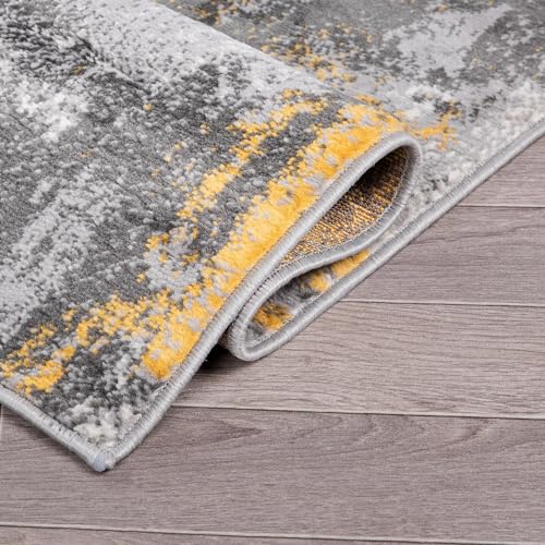 Rugshop Brighton Modern Abstract Stain Resistant Soft Area Rug 2' x 3' Yellow