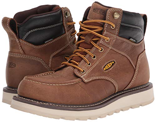 KEEN Utility Men's Cincinnati 6" Waterproof Soft Toe Wedge Work Boots, Belgian/Sandshell, 10