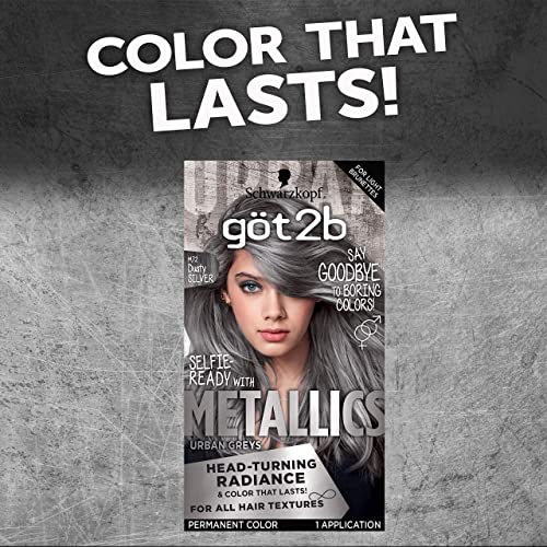 Got2B Metallics Permanent Hair Color, M72 Dusty Silver