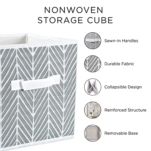 DII Non Woven Polyester Storage Bin, Chevron, Aqua, Small Set of 2