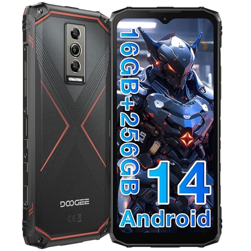 DOOGEE Blade 10 Pro Rugged Phone,10.7mm Ultra-Thin,16GB+256GB Rugged Smartphone,Android 14 Octa Core,6.56" HD+90Hz,50MP+8MP,IP68/IP69K Waterproof Phone,Widevine L1,NFC/Face Unlock