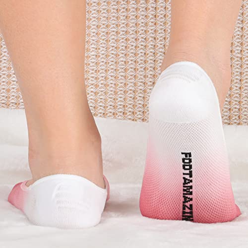 FOOT AMAZING Women's No Show Liner Socks, 10 Pairs Low Cut Non Slip Ankle Socks, Hidden Cushioned Invisible Socks for Flat Boat, Size 9-11 (Multi-color)