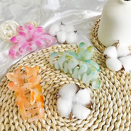 GQLV Hair Claw Clips - 3PCS Cute Styling Accessories for Women/Girls, Medium Nonslip Claws for Thin Hair, Strong Hold for Thick Hair