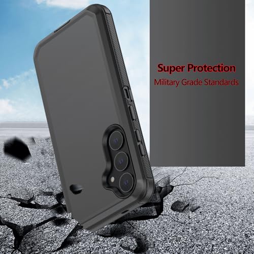 TASHHAR Phone Case for Samsung Galaxy S24 Plus case,Heavy Duty Hard Shockproof Armor Protector Case Cover with Belt Clip Holster for Samsung S24+ 2024 Phone Case (Black)