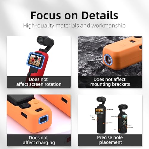 CAPART Silicone Sleeve Case for DJI OSMO Pocket 3, Protective Case Anti-Scrach Anti-Skid, Large Size Compatible Pocket 3 + Battery Handle (Black)
