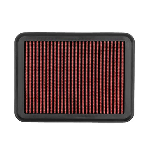 DNA Motoring AFPN-208-RD Clean Air Washable Drop In Panel Air Filter Enhance Engine Performance Power & Acceleration Improve [Compatible with 19-20 Yaris 1.5L / 17-18 iA 1.5L / 2016 iA 1.5L]