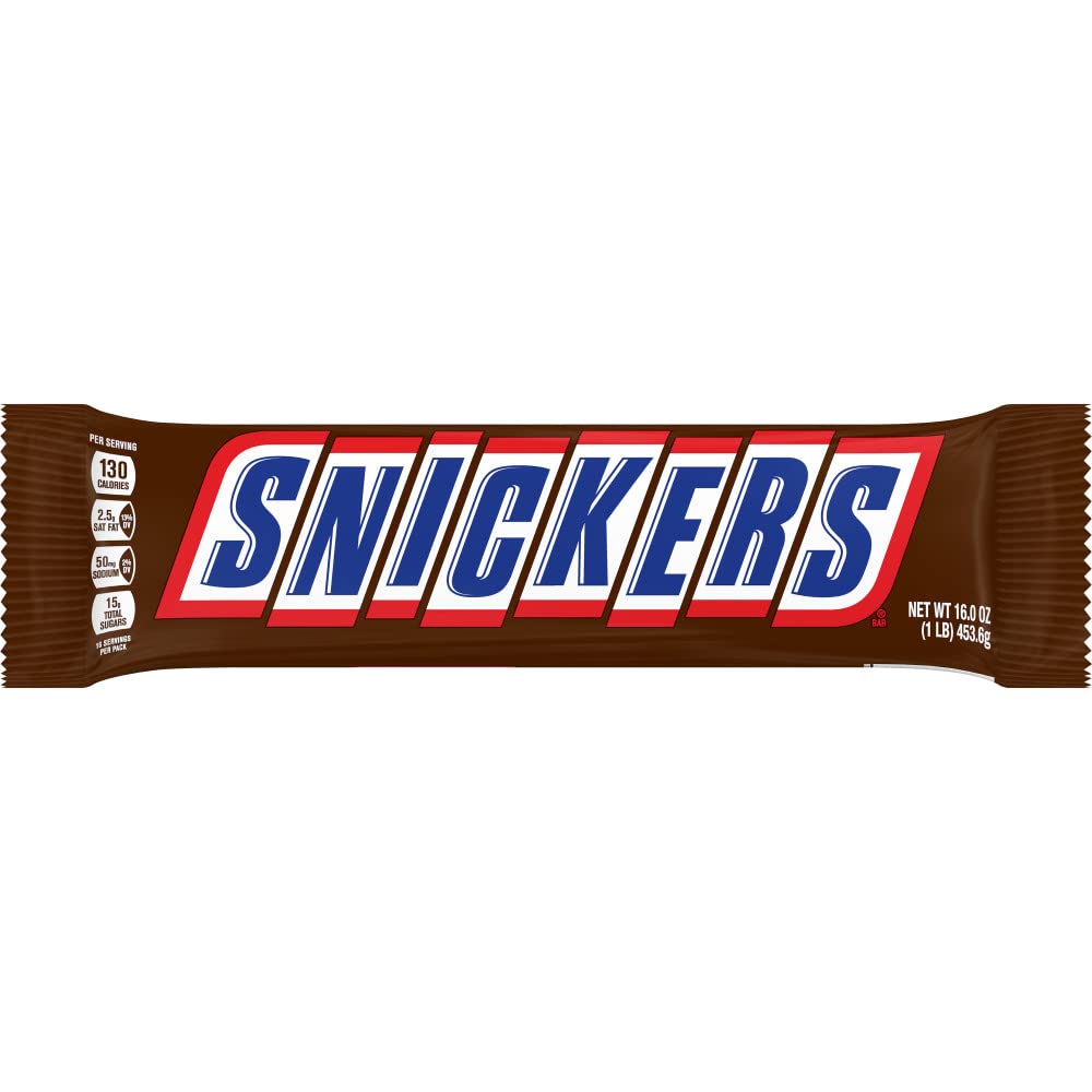 SNICKERS Chocolate Christmas Candy Bar, Giant Size, 16 oz Bar