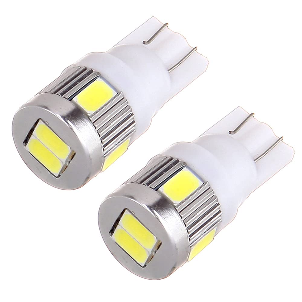 cciyu 194 Extremely Bright LED Bulbs T10-6-5730-SMD Light Lamp License Plate Light Lamp Wedge T10 168 2825 W5W White Pack of 2