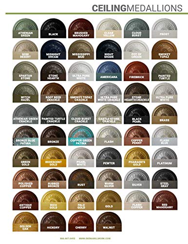 Ekena Millwork CM18ATRBC Attica Ceiling Medallion, 18"OD x 4"ID x 5/8"P (Fits Canopies up to 5"), Hand-Painted Root Beer Crackle