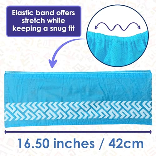 Buena Goods 100 Pack Extra Large Disposable Blue Boot and Shoe Covers - Indoor Reusable Shoe Covers Disposable - Non Slip Booties - Fits US Men's Size 14 and Women's 16 Size