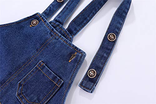 Mud Kingdom Baby Boys Cute Denim Overalls Adjustable Straps Blue 12-18 Months