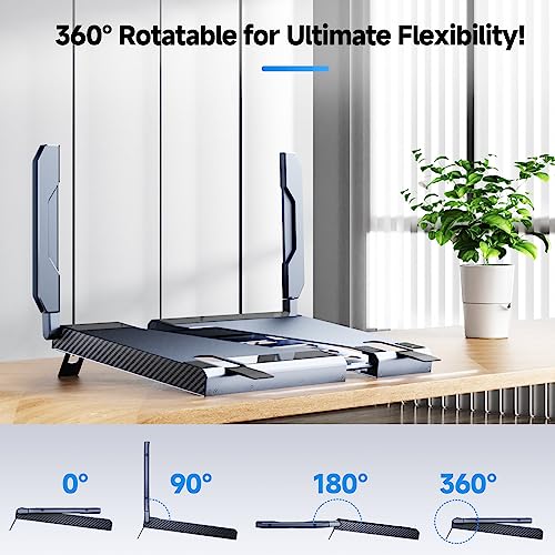 Maxfree F2 Triple Screen Laptop Monitor Extender with 360° Rotation Stand - Plug & Play Compatibility for Windows, Surface, Apple M2 Pro/Max Chip, Switch - 14'' Laptop Monitor for 12-17'' Laptops