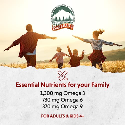 Barlean's Total Omega 3 Fish Oil Liquid Supplement, Orange Crème Flavored with Borage Oil and Flaxseed Oil, 2,400 mg of Omegas 3 6 9 EPA and DHA Plus GLA, 16 oz